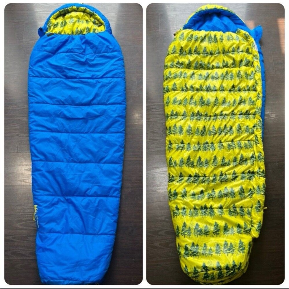 REI Kindercone Kids Sleeping Bag Blue Insulated Water Resistant Cinchable Hood